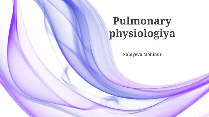 Pulmonary physiologiya 1