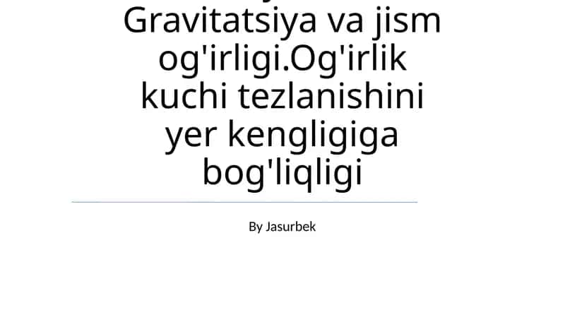 Gravitatsion maydon 1