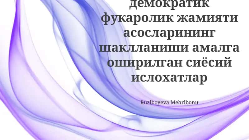 Siyosiy islohotlar va fuqarolik jamiyatining rivojlanishi 1