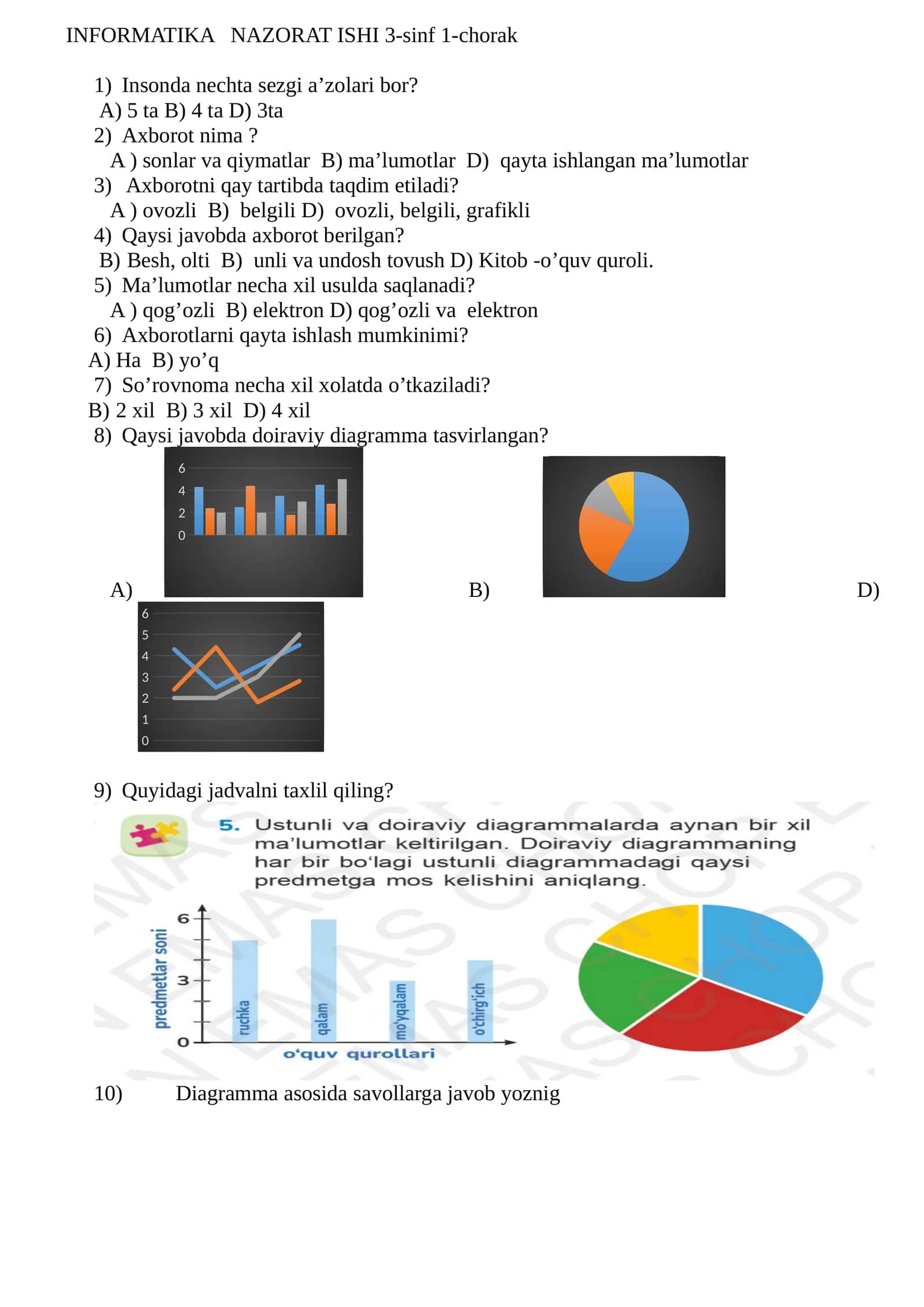 INFORMATIKA NAZORAT ISHI 3-sinf 1-chorak 1