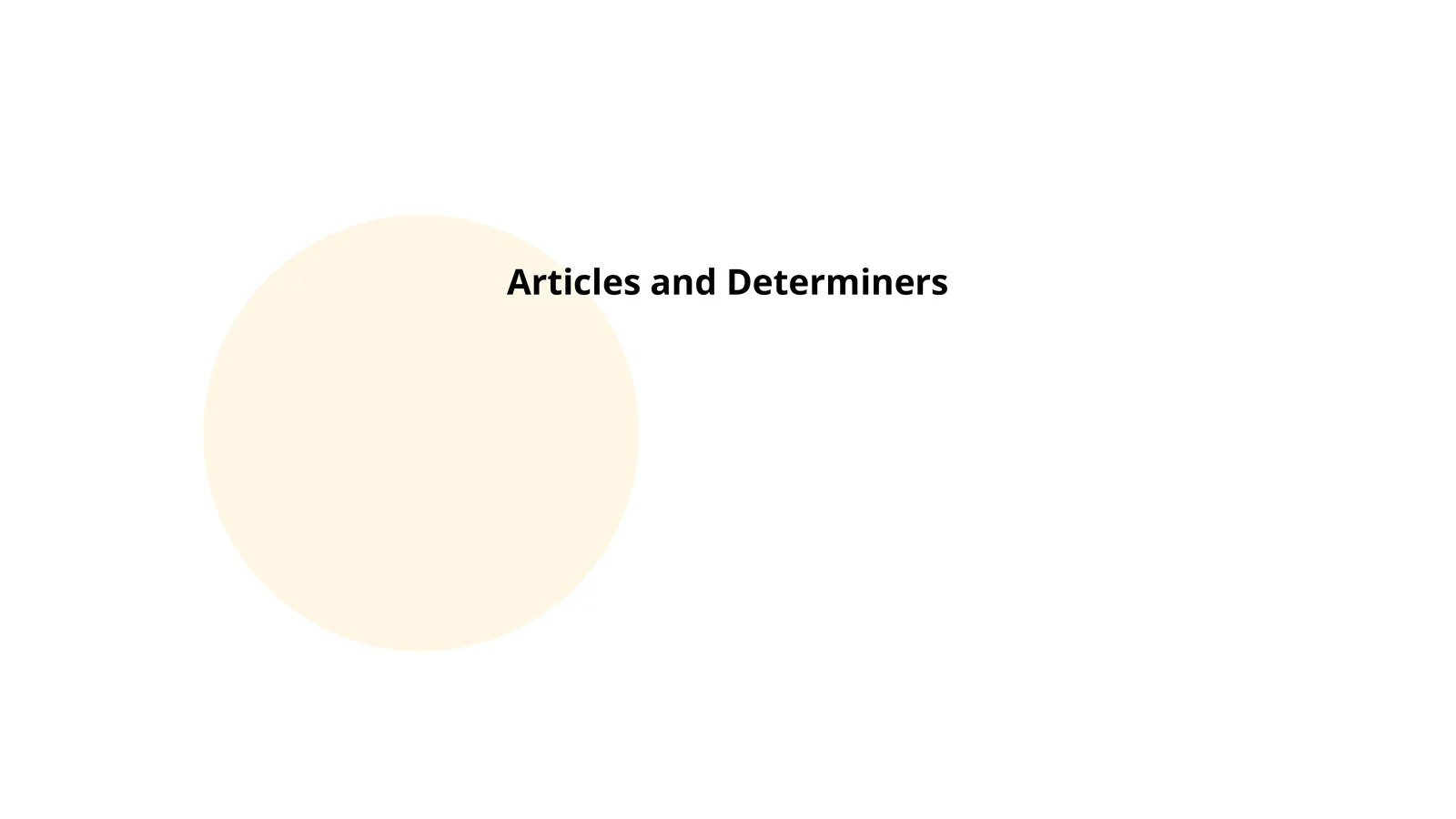 Articles and Determiners 1