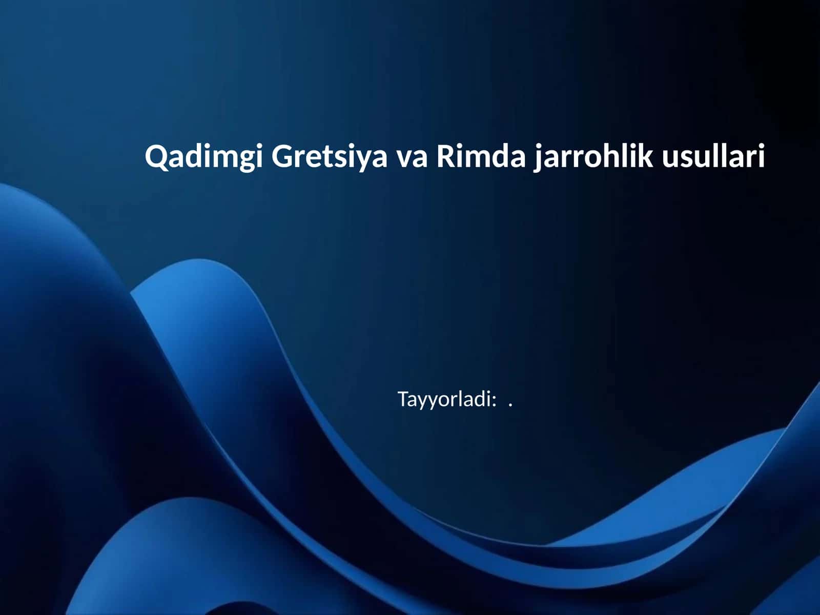 Qadimgi Gretsiya va Rimda jarrohlik usullari 1