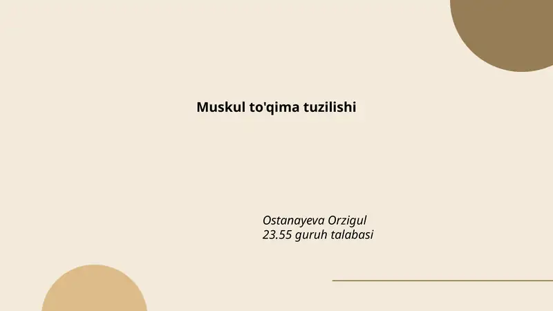 Muskul to'qima tuzilishi 1