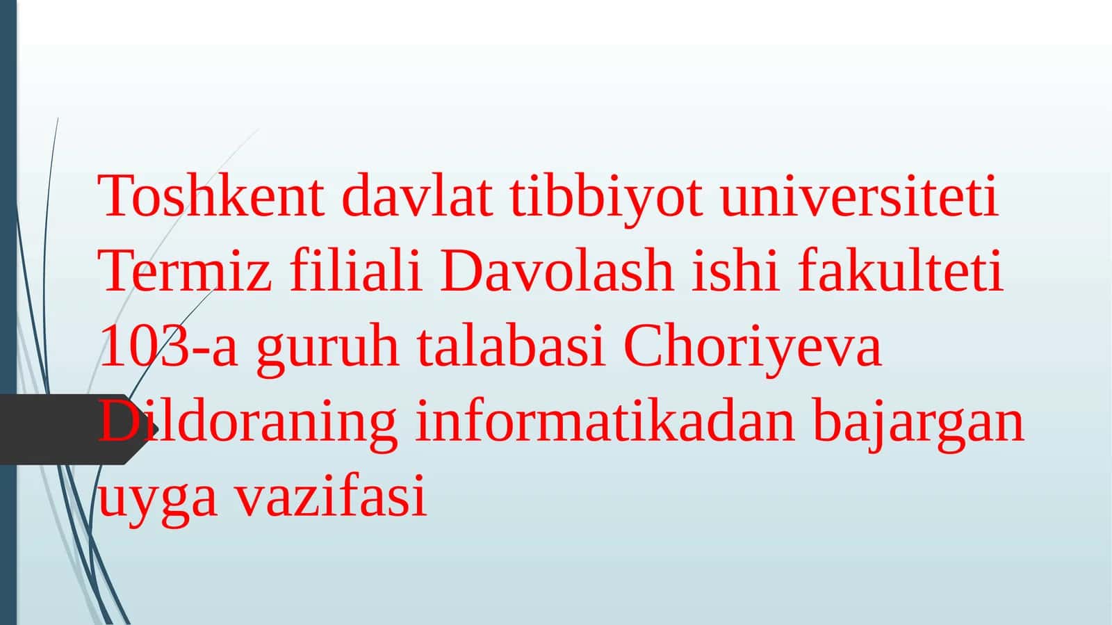 Informatika fanidan uy vazifasi 1