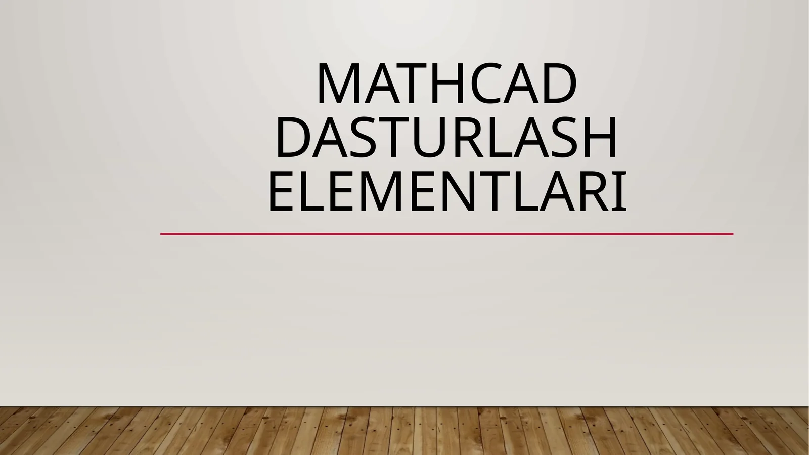 Mathcad dasturlash elementlari 1