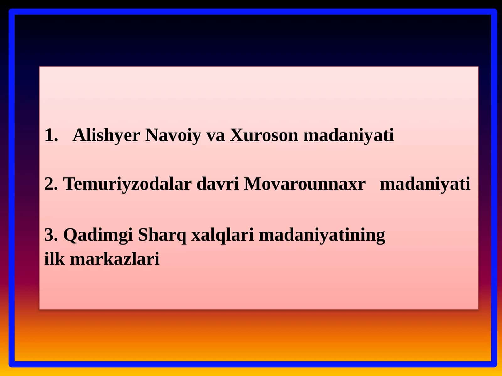 AlishyerNavoiy vaXuroson madaniyati 1