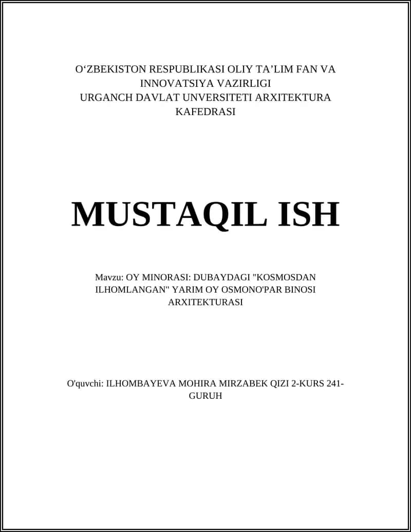 Oy Minorasi: Dubaydagi "Kosmosdan Ilhomlangan" Yarim Oy Osmono'par Binosi Arxitekturasi 1