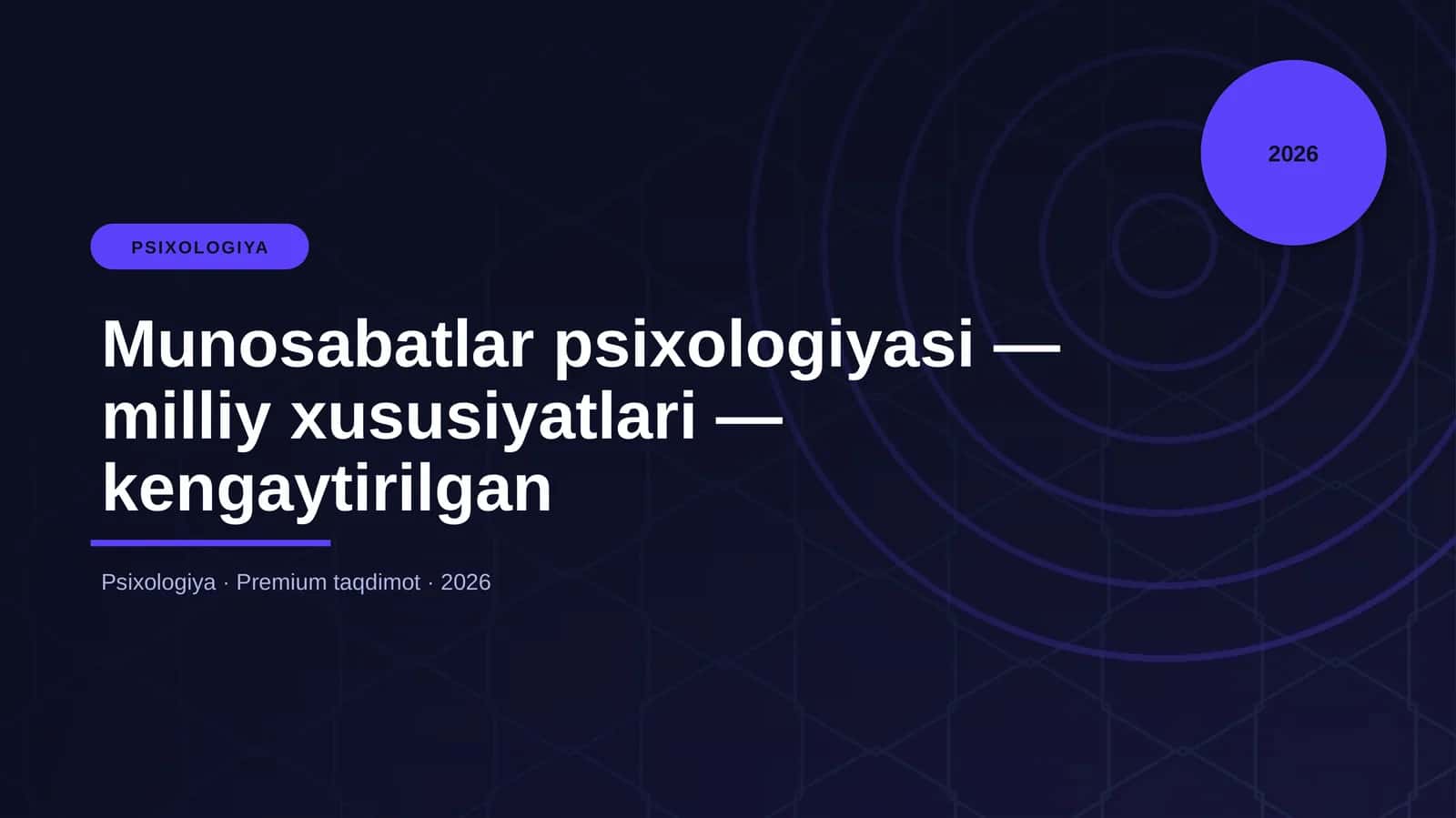 Munosabatlar psixologiyasi — milliy xususiyatlari — kengaytirilgan 1