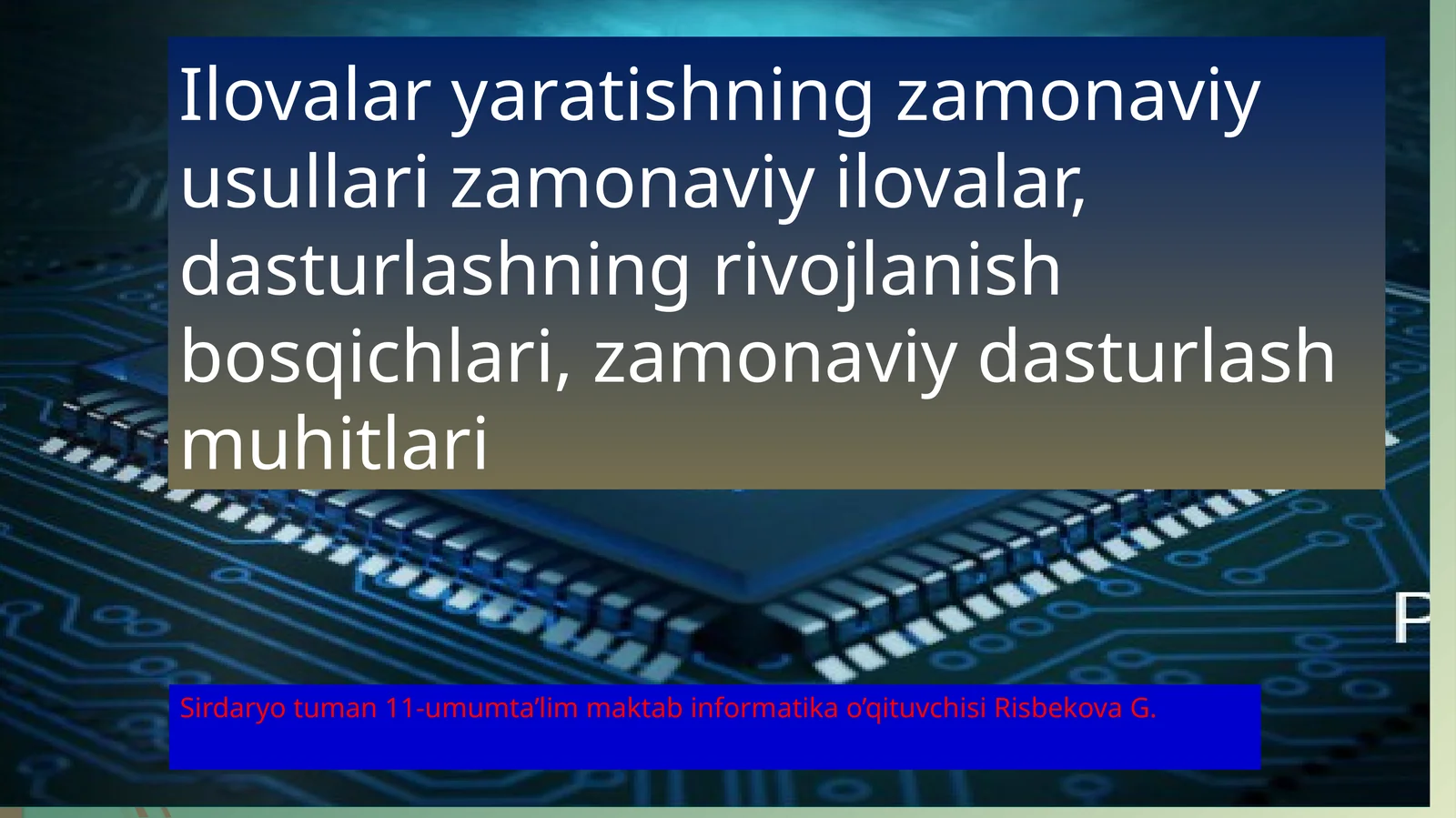 Zamonaviy ilovalar 1