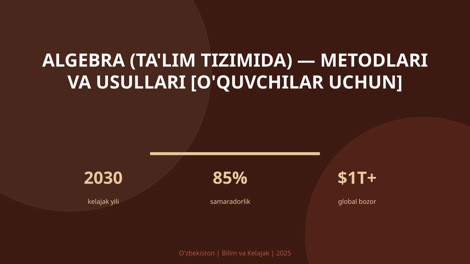 Algebra (ta'lim tizimida) — metodlari va usullari [o'quvchilar uchun] 1