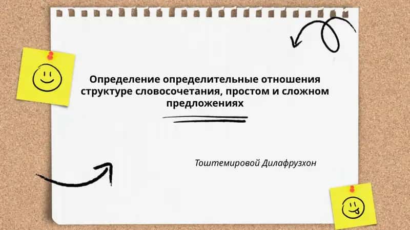 Определение определительные отношения структуре словосочетания, простом и сложном предложениях 1