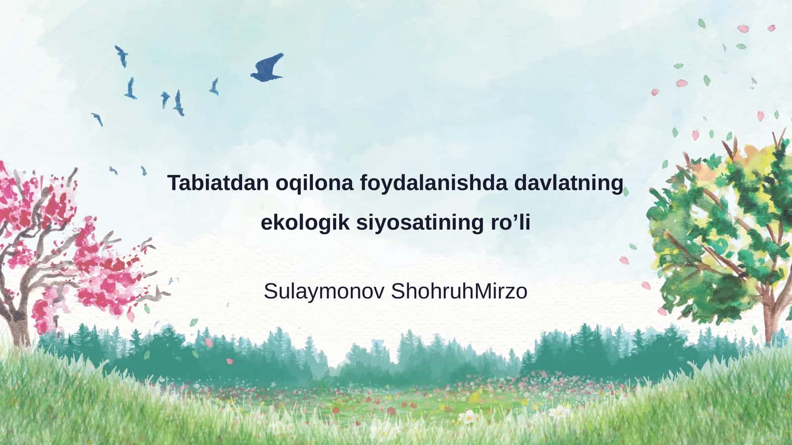 Ekologik siyosatning roʼli 1