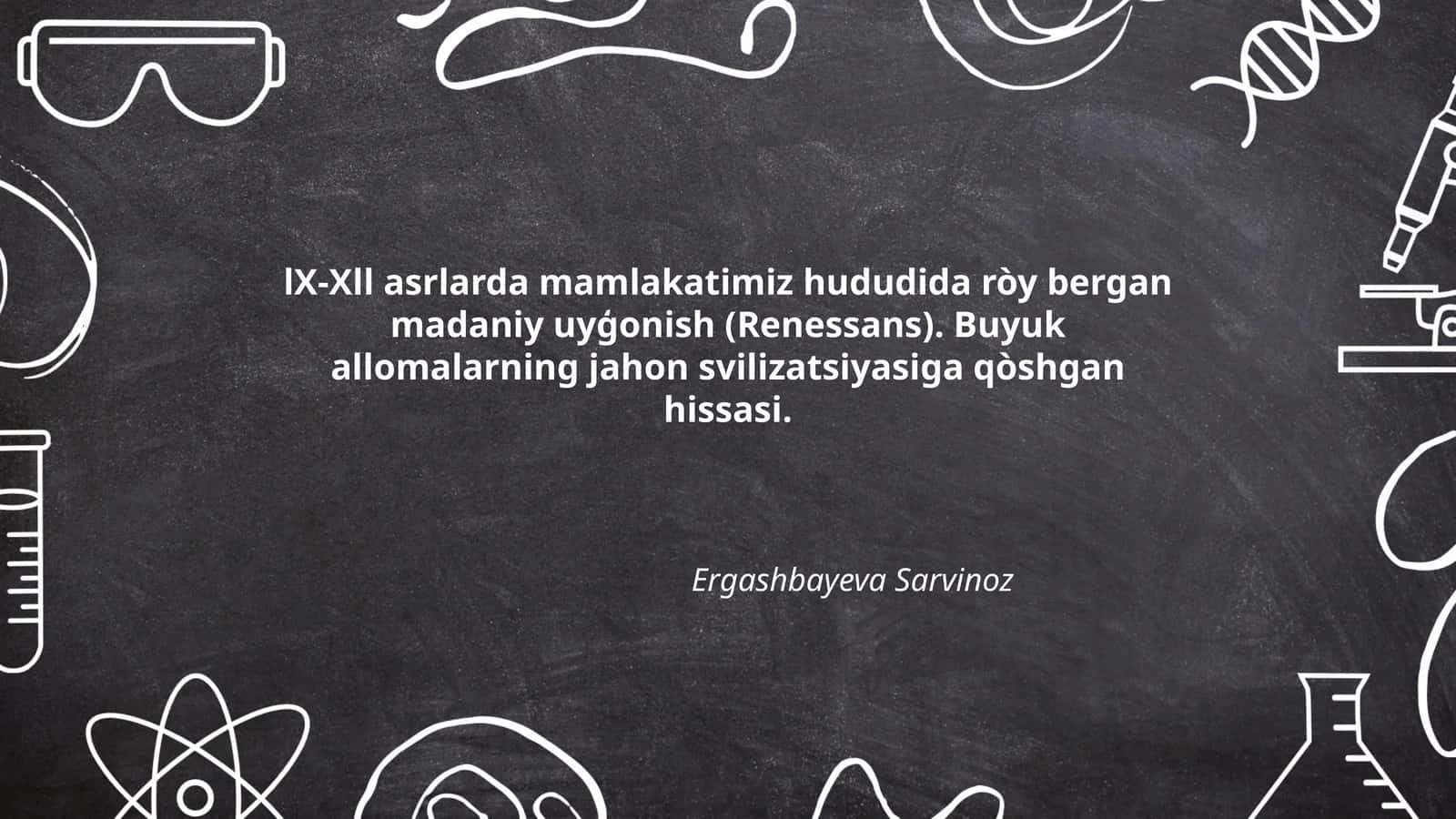 IX-XII asrlarda mamlakatimiz hududida ròy bergan madaniy uyģonish 1
