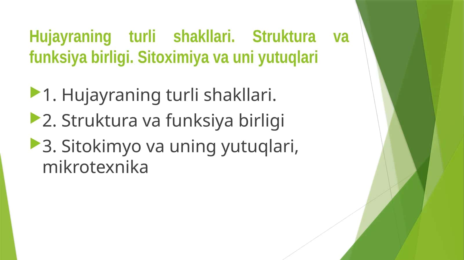 Hujayraning turli shakllari 1