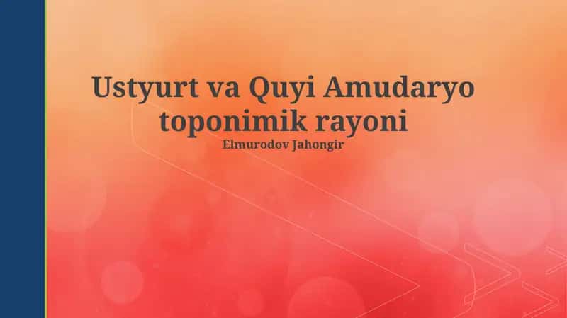 Ustyurt va Quyi Amudaryo toponimik rayoni 1