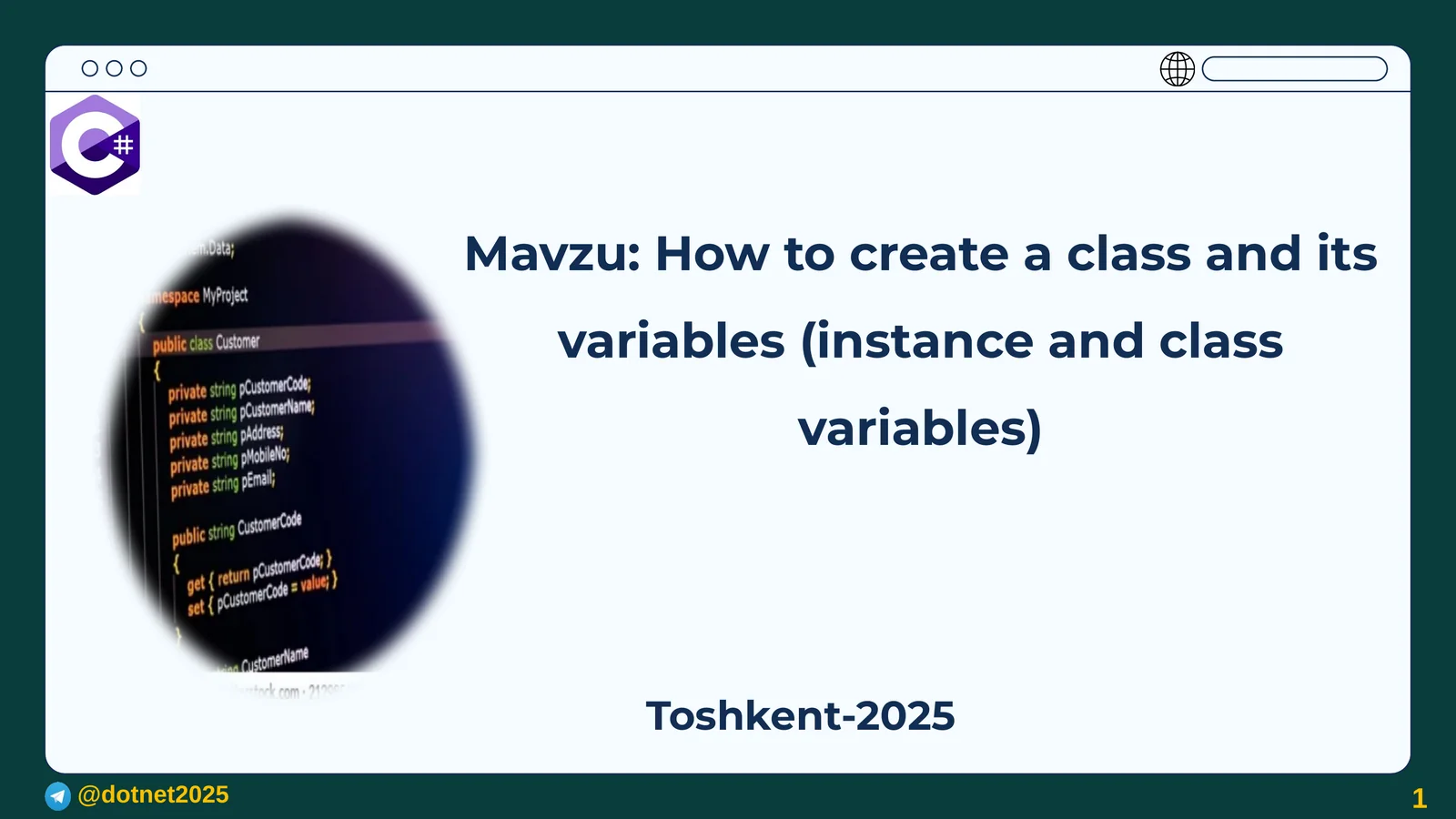 How to create a class and its variables (instance and class variables) 1