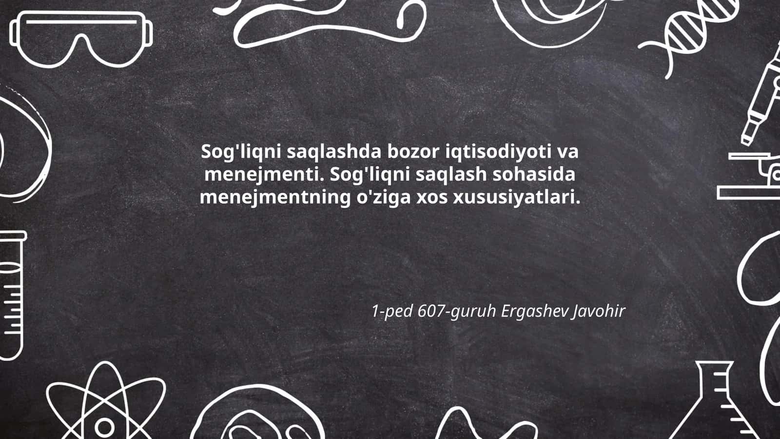 Sog'liqni saqlashda bozor iqtisodiyoti va menejmenti 1