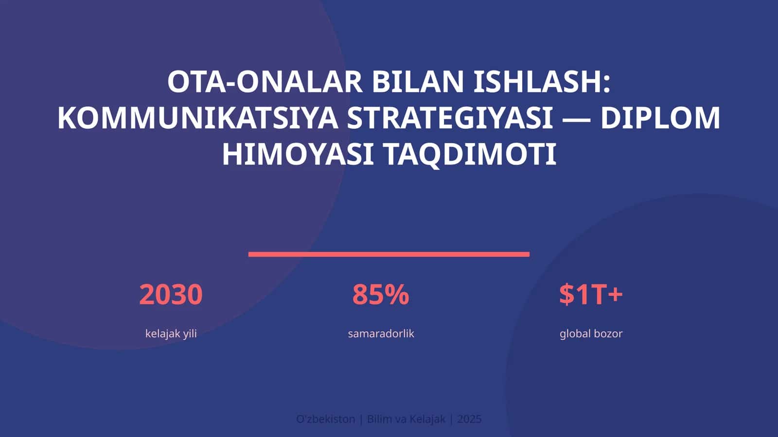 Ota-onalar bilan ishlash: kommunikatsiya strategiyasi — diplom himoyasi taqdimoti 1