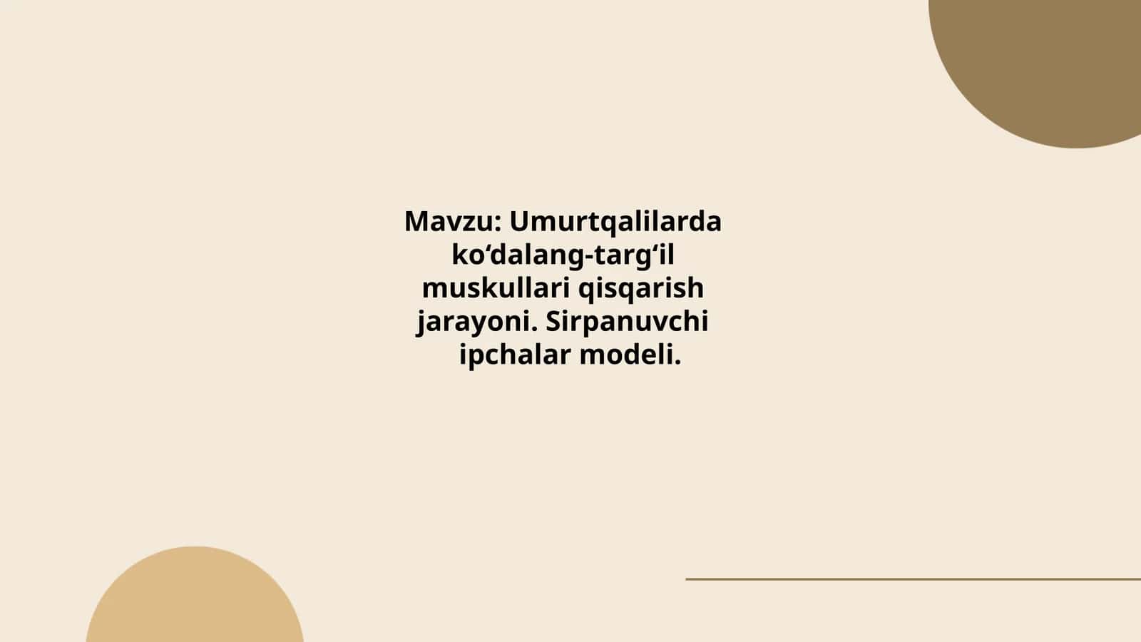 Umurtqalilarda ko‘dalang-targ‘il muskullari qisqarish jarayoni. Sirpanuvchi ipchalar modeli 1