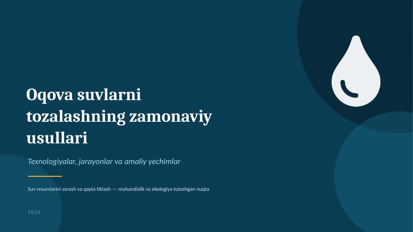 Oqova suvlarni tozalashning zamonaviy usullari 1