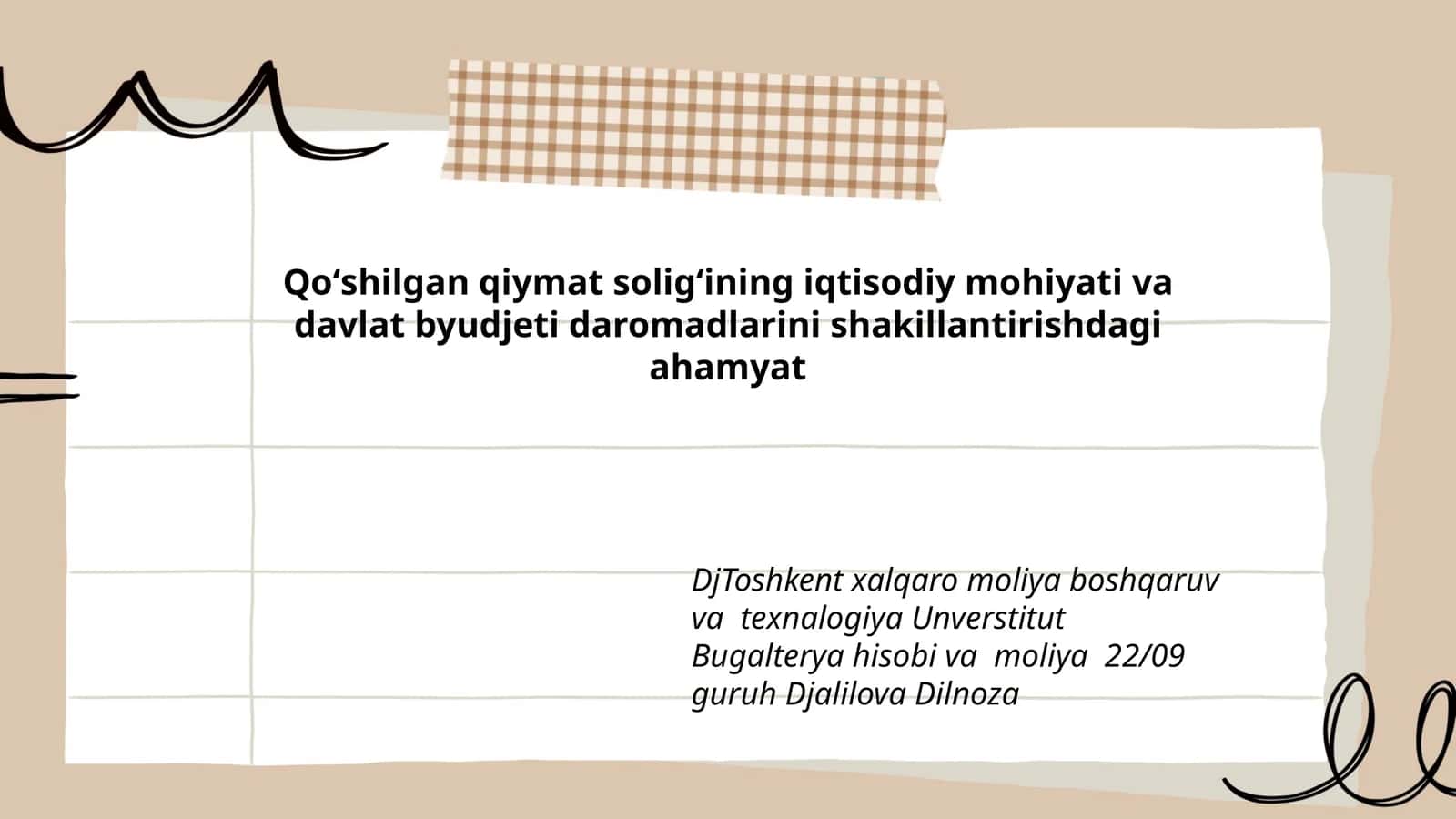 Qoʻshilgan qiymat soligʻining iqtisodiy mohiyati va davlat byudjeti daromadlarini shakillantirishdagi ahamyat 1