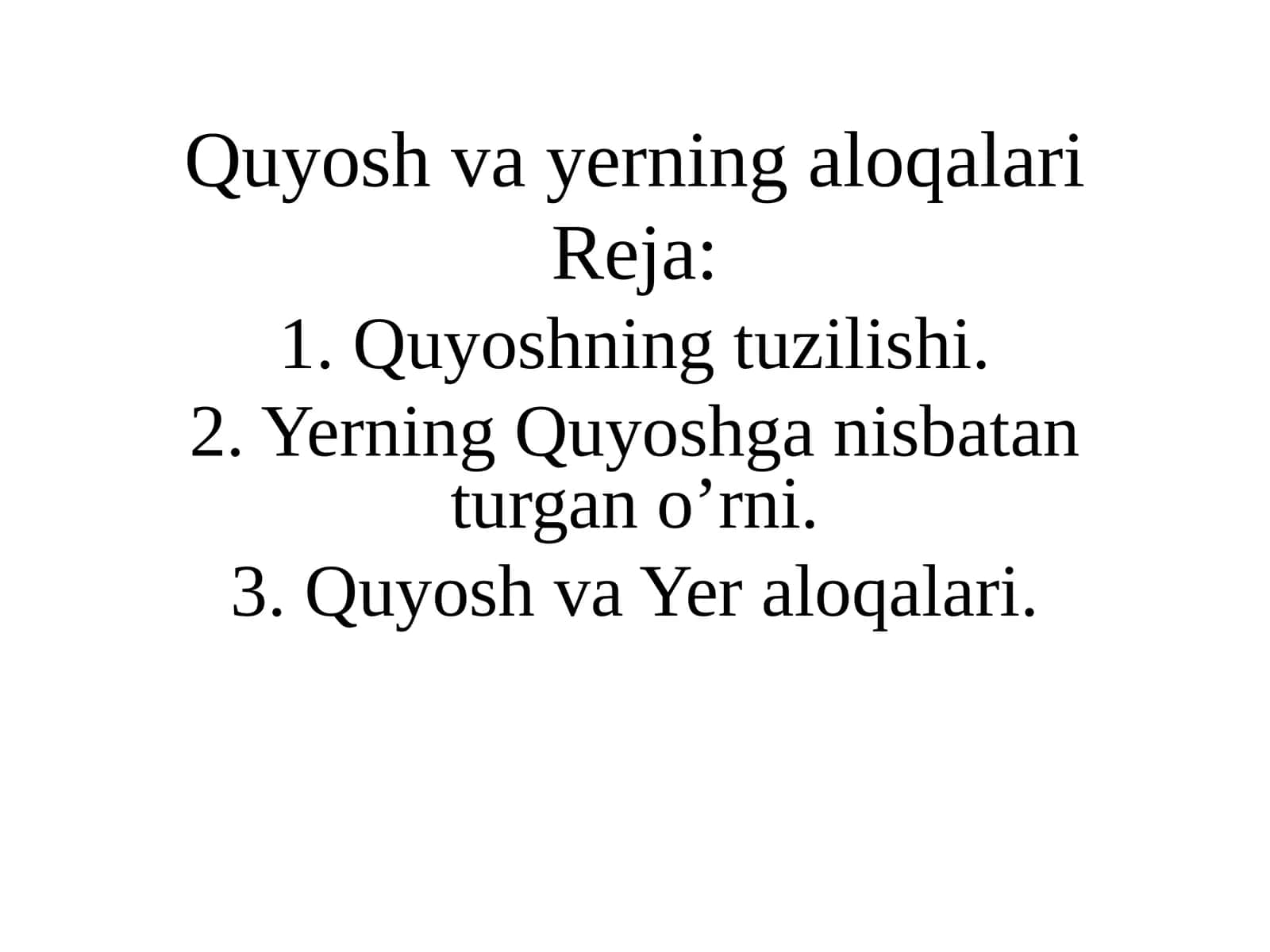 Quyoshva Yeraloqalari 1