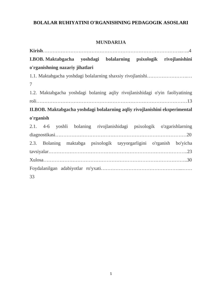 BOLALAR RUHIYATINI O'RGANISHNING PEDAGOGIK ASOSLARI 1