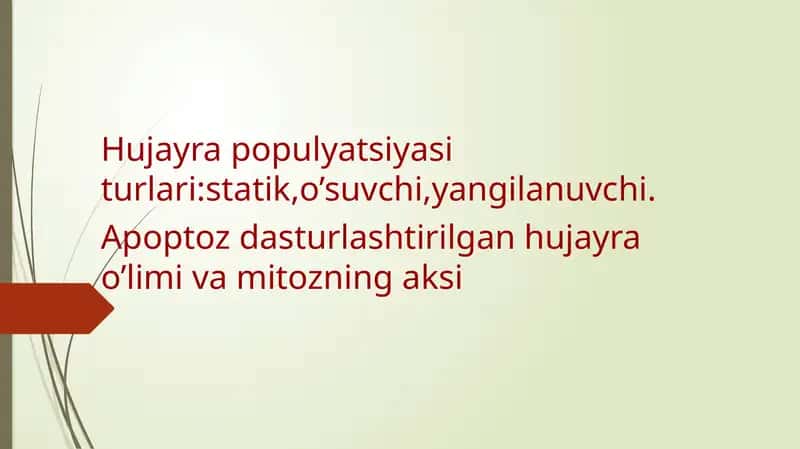 Hujayra Populyatsiyasi 1