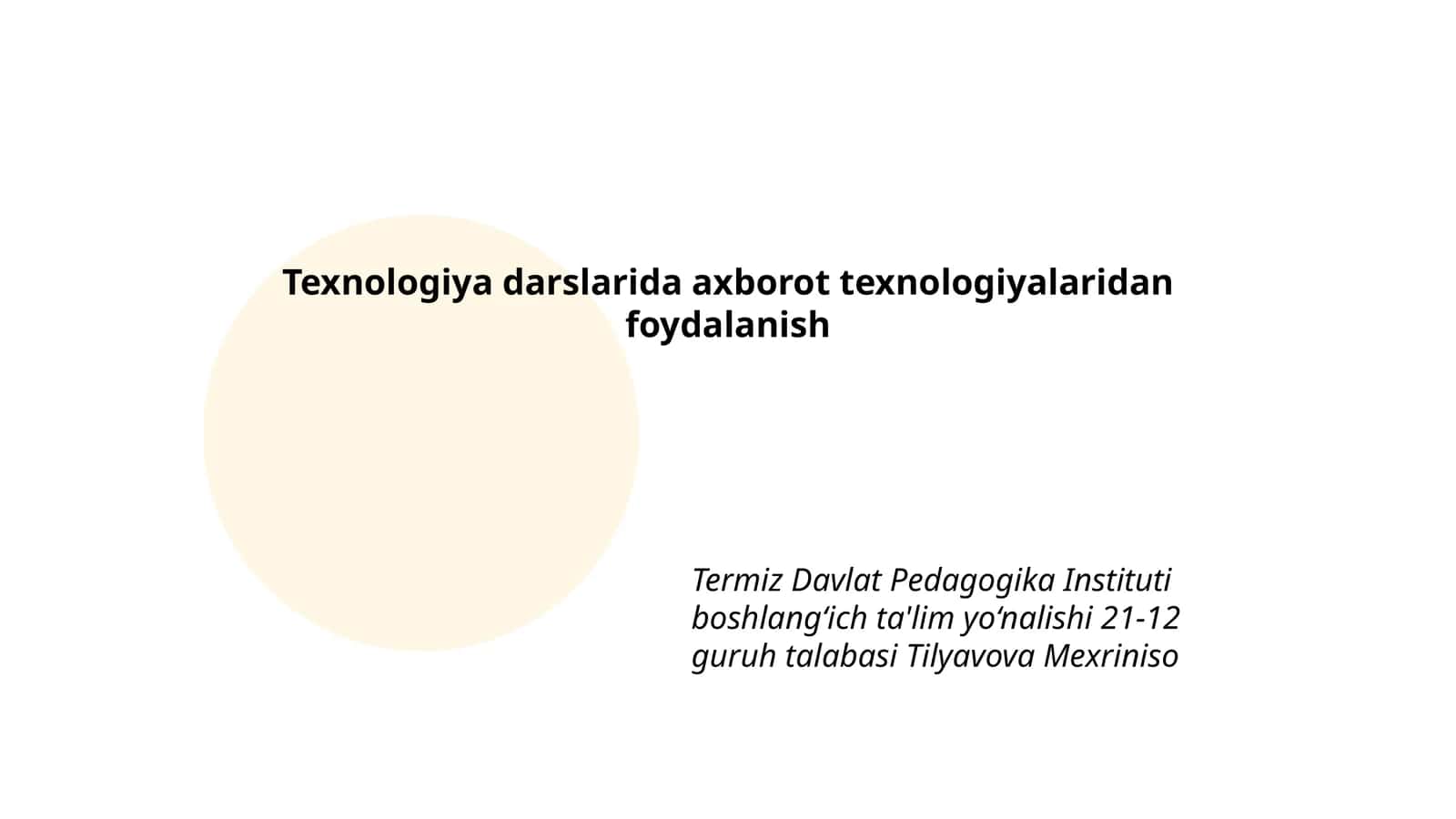 Axborot texnologiyalaridan foydalanish 1