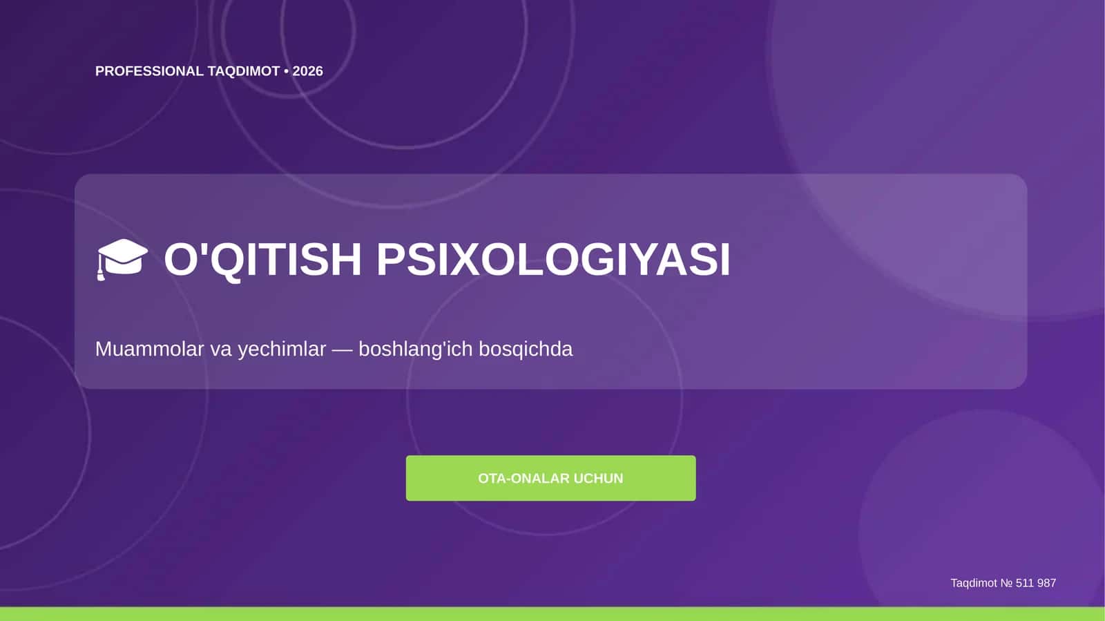 O'QITISH PSIXOLOGIYASI 1