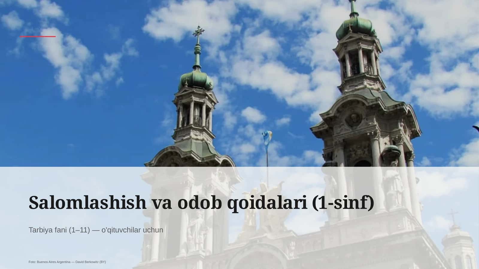 Salomlashish va odob qoidalari (1-sinf) 1