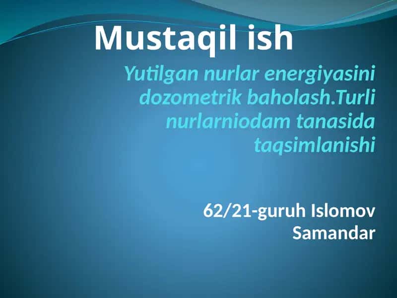 Nurlanishdozasi-ichki hamda tashqi yutilgan yoki nafas olayotganda radioaktiv moddalar 1