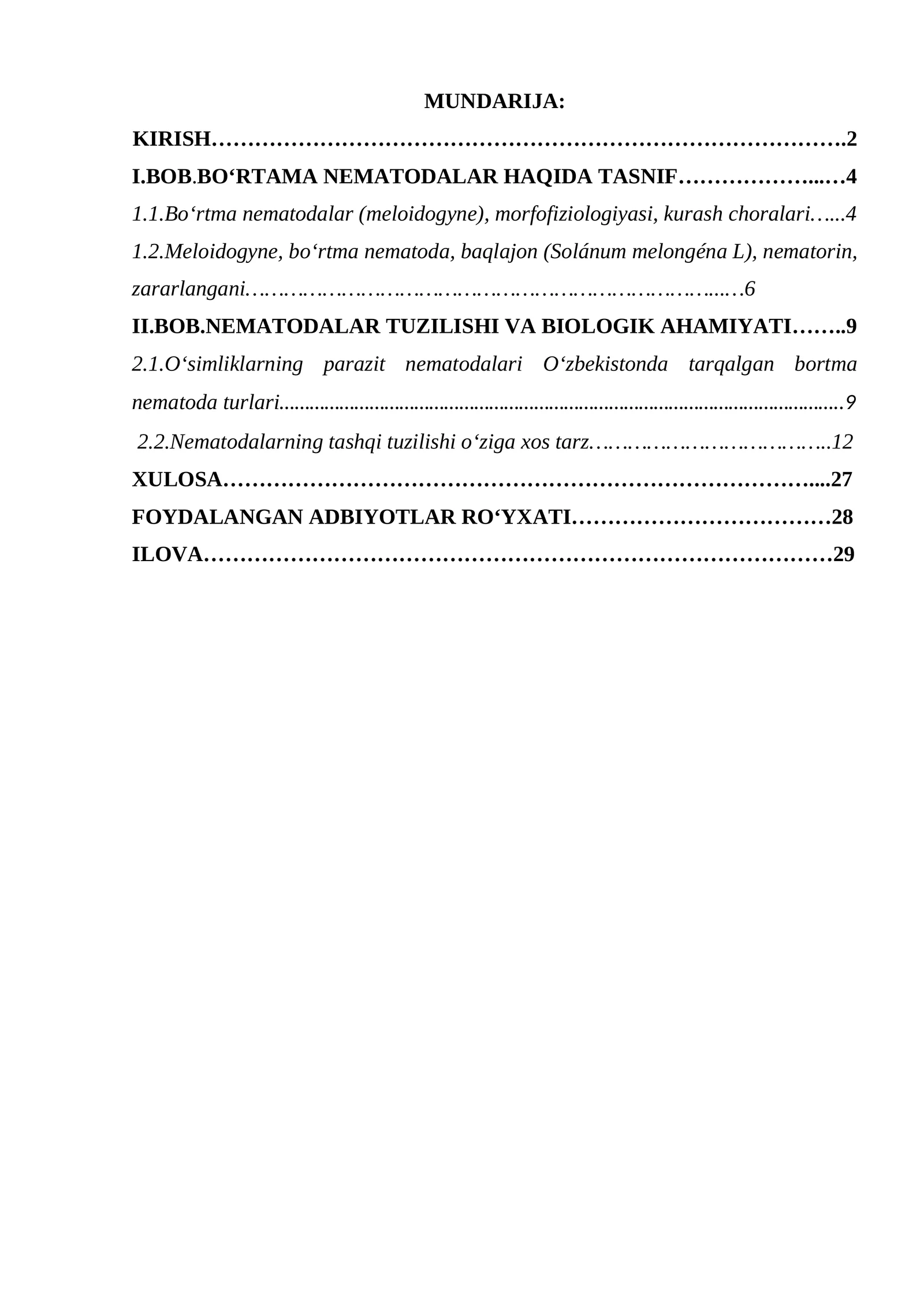 BO‘RTAMA NEMATODALAR 1