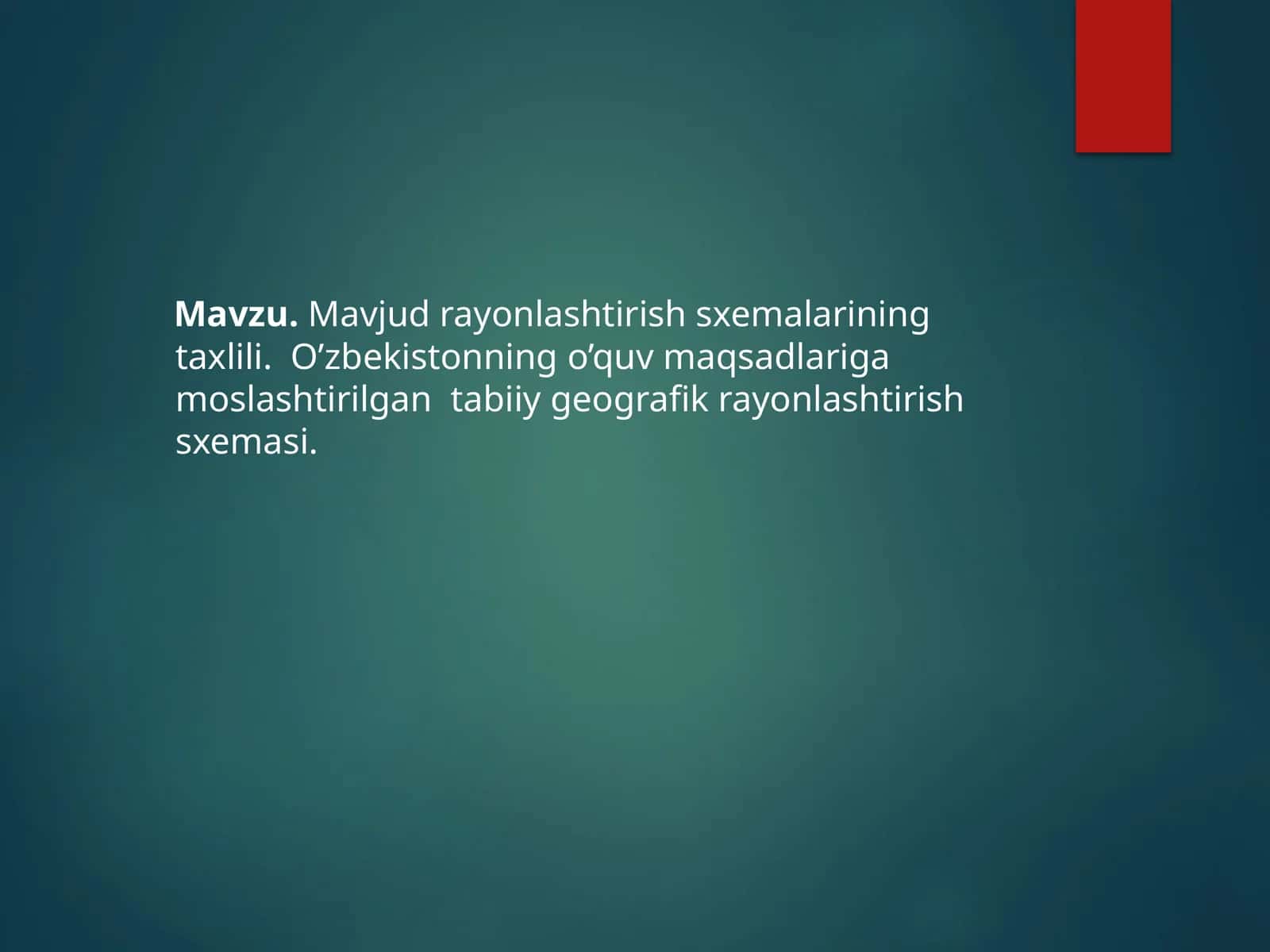 O'zbekistonning o'quv maqsadlari g'am o'slash sxemalari 1