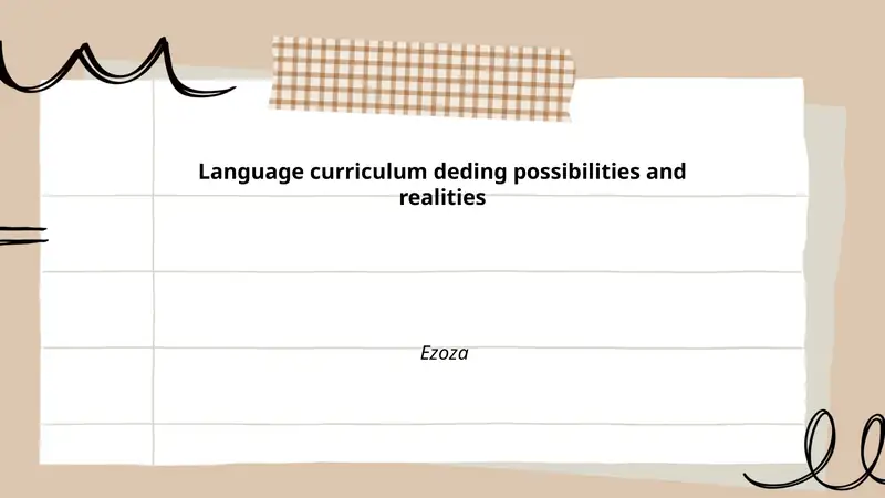 Language curriculum deding possibilities and realities 1