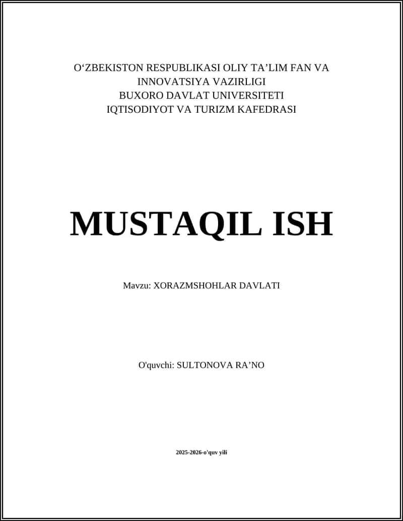 XORAZMSHOHLAR DAVLATI 1