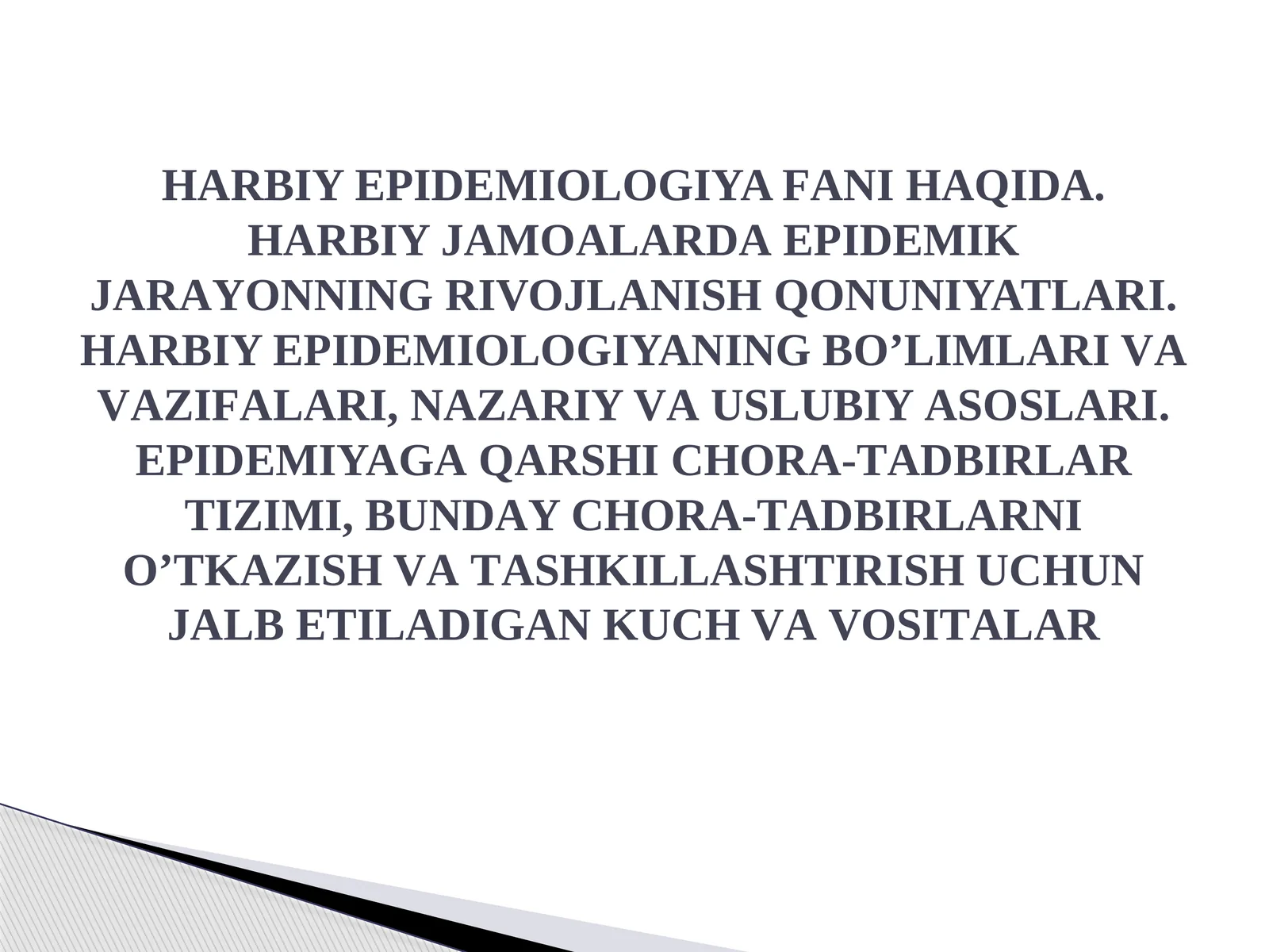Harbiy Epidemiologiya Faniga Kirish 1