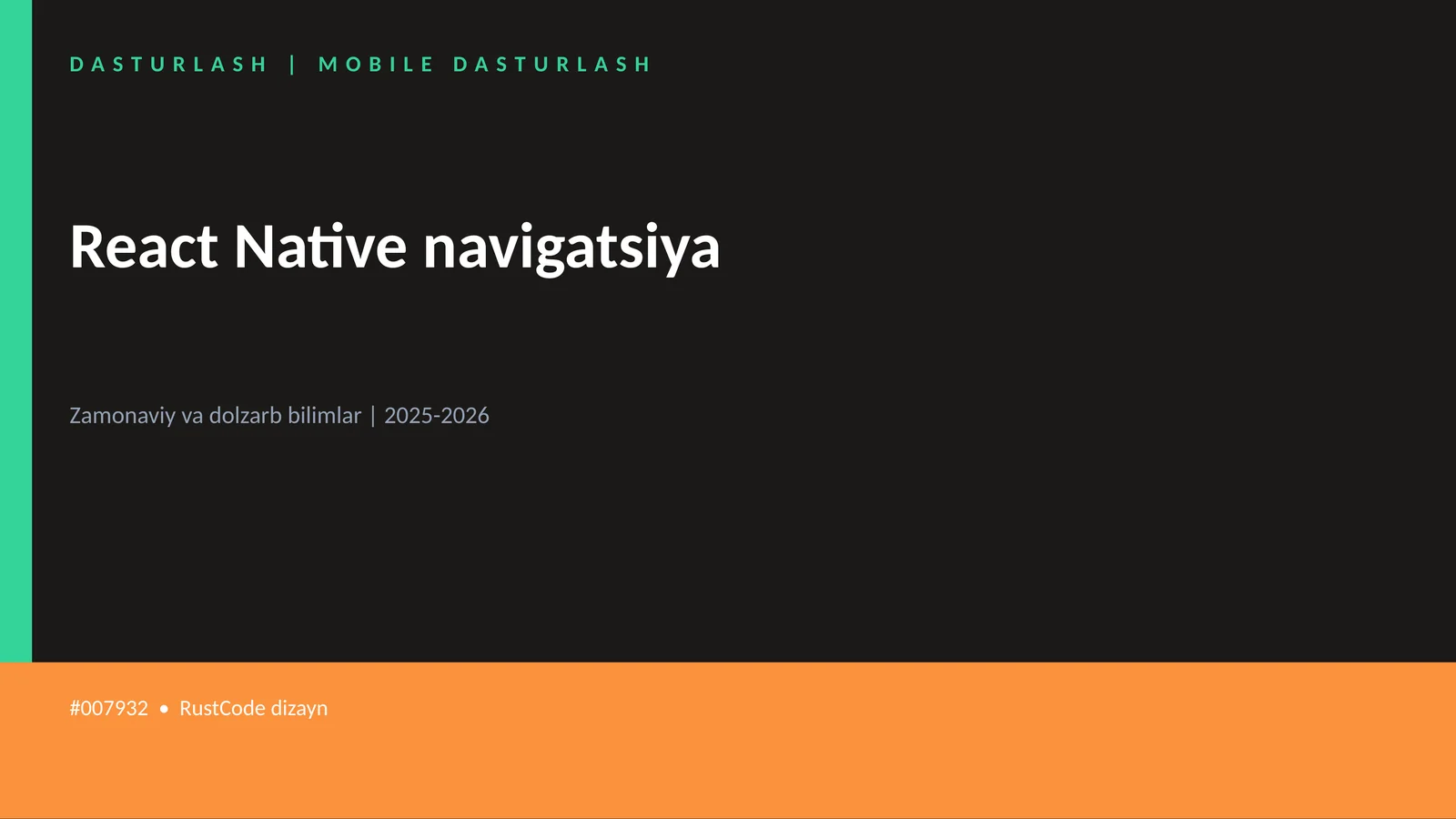 React Native navigatsiya 1