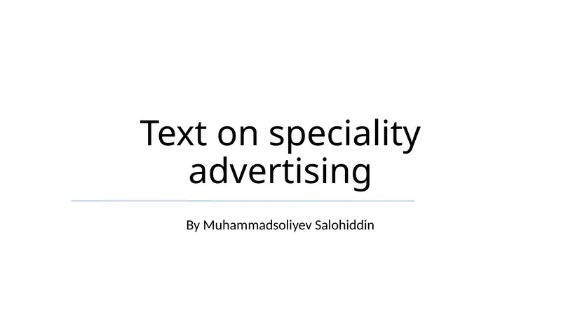 Text on speciality advertising 1
