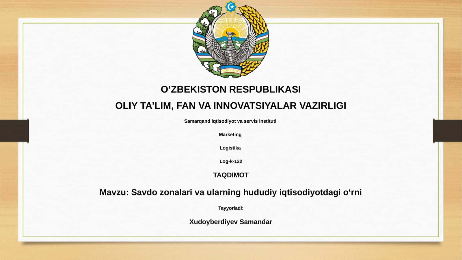 Savdo zonalari va ularning hududiy iqtisodiyotdagi o‘rni 1