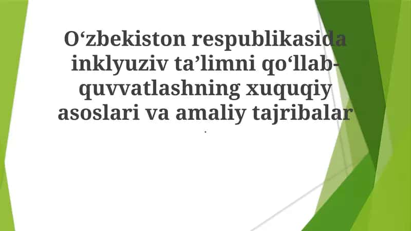 O'zbekistonda Inklyuziv Ta'limning Muammolari va Imkoniyatlari 1