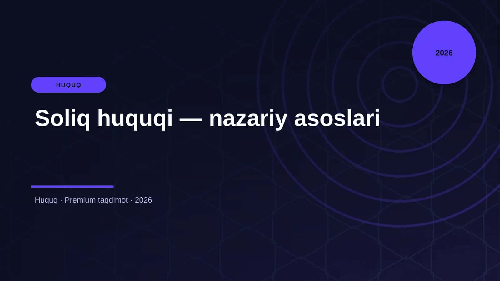 Soliq huquqi — nazariy asoslari 1