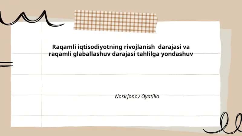 Raqamli Iqtisodiyot va Globalizatsiya 1
