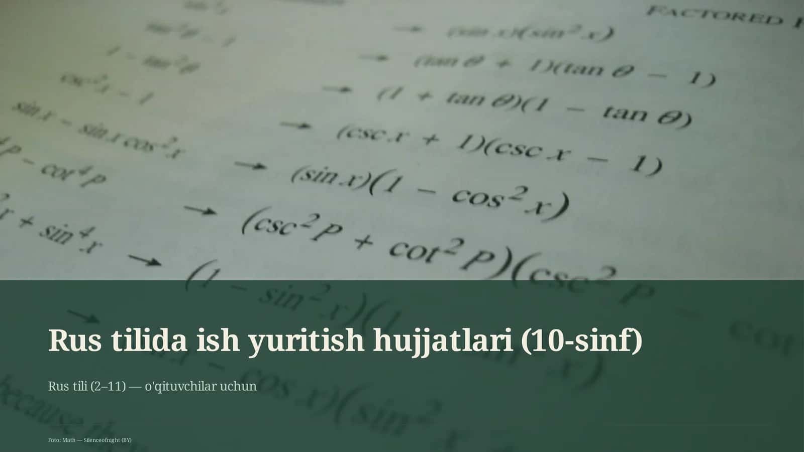 Rus tilida ish yuritish hujjatlari (10-sinf) 1