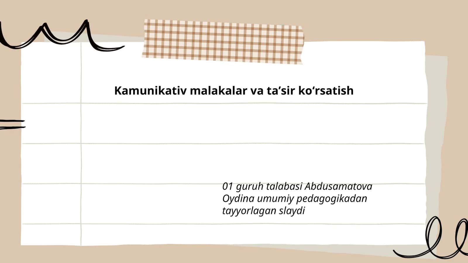 Kamunikativ malakalar va ta'sir ko'rsatish 1