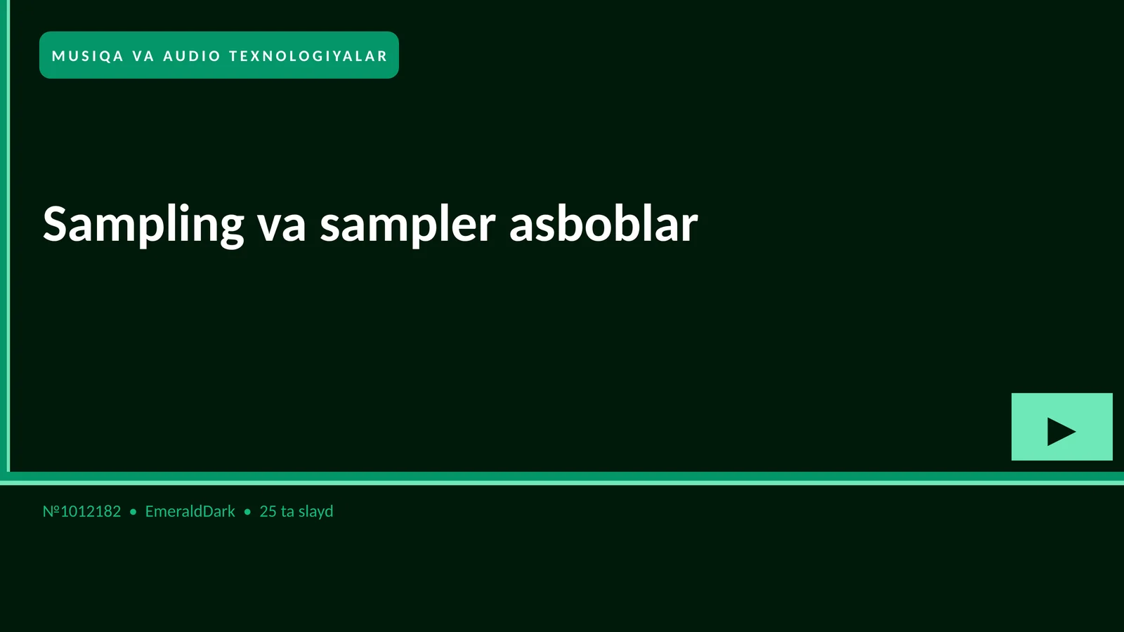 Sampling va sampler asboblar 1