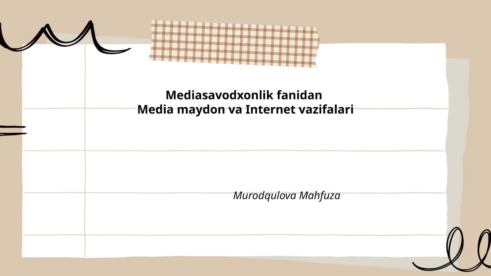 Mediasavodxonlik fanidan 1