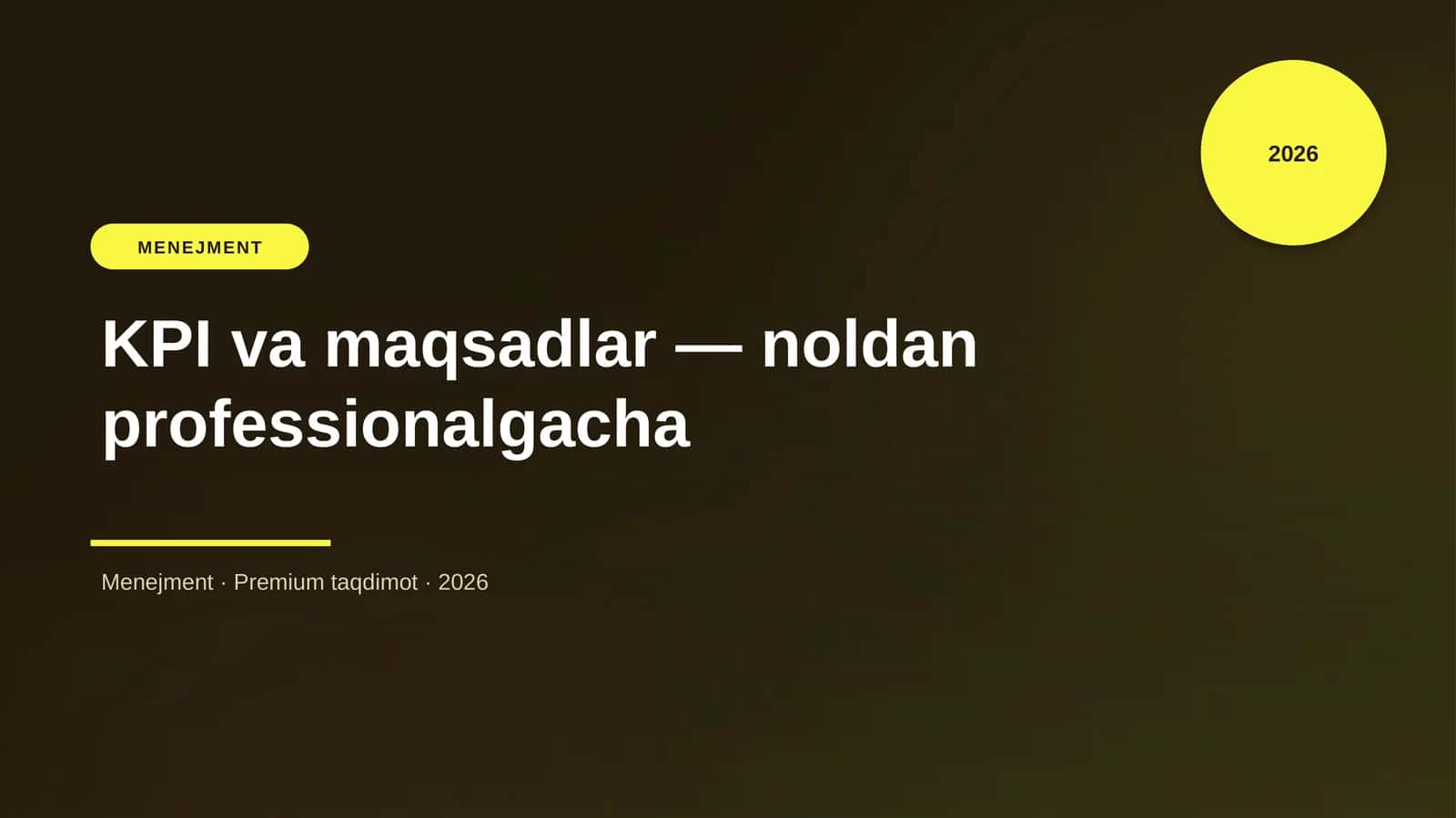 KPI va maqsadlar — noldan professionalgacha 1