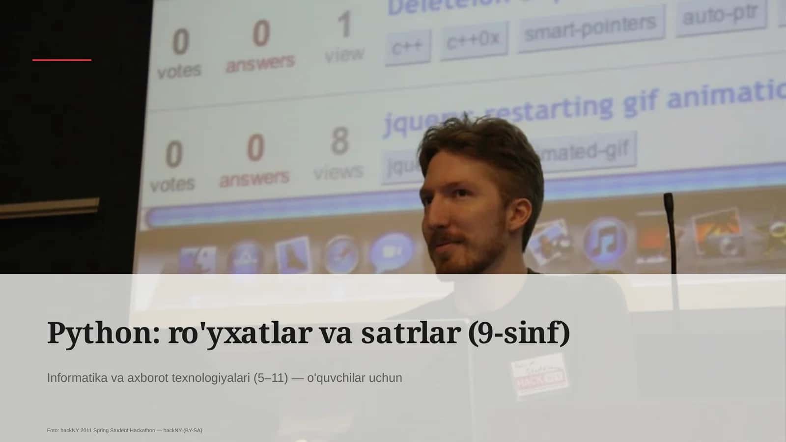 Python: ro'yxatlar va satrlar (9-sinf) 1