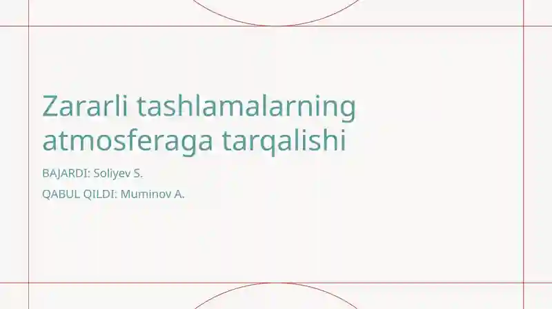 Zararli tashlamalarning atmosferaga tarqalishi